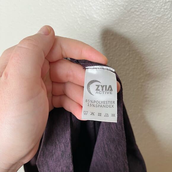 ZYIA ACTIVE 7/8 Leggings Heathered Plum Size 6-8 - Picture 10 of 10